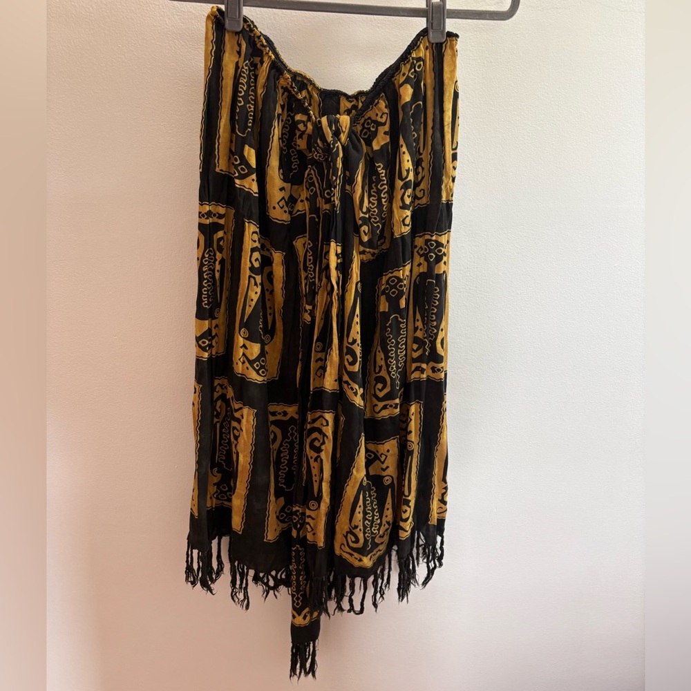 Black And Orange Batik Sarong Pareo OS